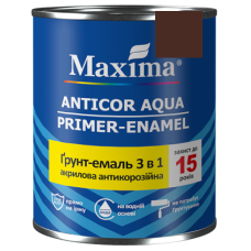 Грунт- емаль 3 в 1 акрилова антикорозійна “Anticor Aqua” шоколадний ТM Maxima 0,9кг