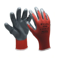 Рукавиці захисні RED NITRILE поліестер,покриття нітрил,пара розмір 9 RED LINE WURTH