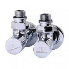 Кран вентельний кутовий з американкою SOLOMON LUX 1\2 CHROM 7777