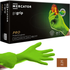 рукавиці MERCATOR-POWERGRIP гумові (пара) L-розмір зелені нестерильні нітрилові пупирчасті