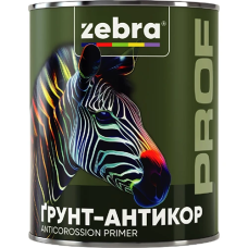 Ґрунт-антикор ZEBRA Prof 1117P Сірий мат 0,8 кг