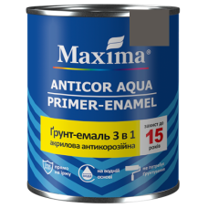 Грунт- емаль 3 в 1 акрилова антикорозійна “Anticor Aqua” графіт ТM Maxima 0,9кг