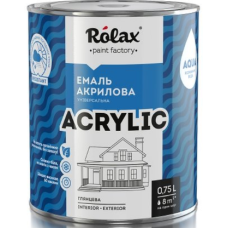 Емаль акрилова Rolax Acrylic універсальна сніжно-біла глянсова 0,75 л