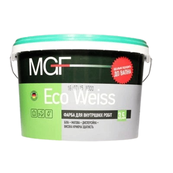 Фарба інтер'єрна матова Eco Weiss M1 MGF 2,5л (3,5кг)