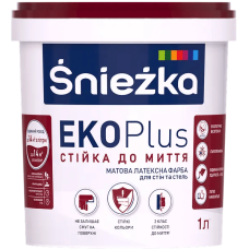 Фарба інтер'єрна матова латексна ЕКО Plus Sniezka 1л