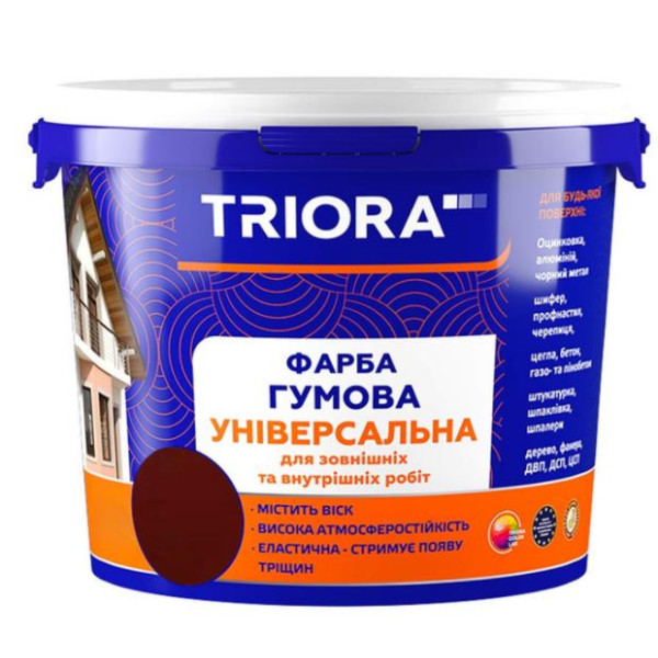 Фарба гумова універсальна 686 Темно-вишневий (3005) TM TRIORA 1,2 кг