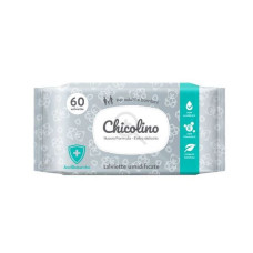серветки вологі chicolino для дорослих і дітей антибактеріальні 60шт