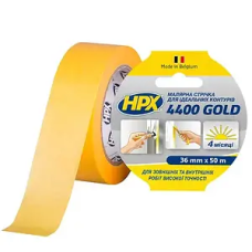 Малярна стрічка жовта HPX STUCCO 4300 120C 36мм*50м