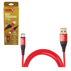 Кабель VOIN CC-4201CR D USB - Type C 3A, 1m, red (швидка зарядка/передача даних)