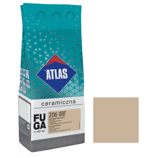Затирка Еластична ATLAS CAPPUCCINO,2кг-колір 206