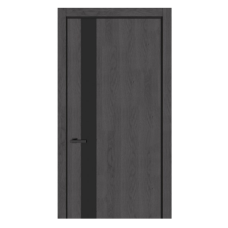 Дверне полотно TM DOORS 2000х800х42мм TRENTO 03BG (з фрезер. п/з 96/85) (alu black)(дуб суво)