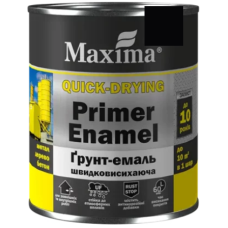 Грунт- емаль 3 в 1 швидковисихоюча чорна глянцева ТM Maxima 2,5кг