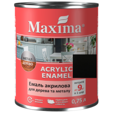 Емаль акрилова для дерева та металу, нічне небо шовковисто-мат. TM Maxima -0.75л