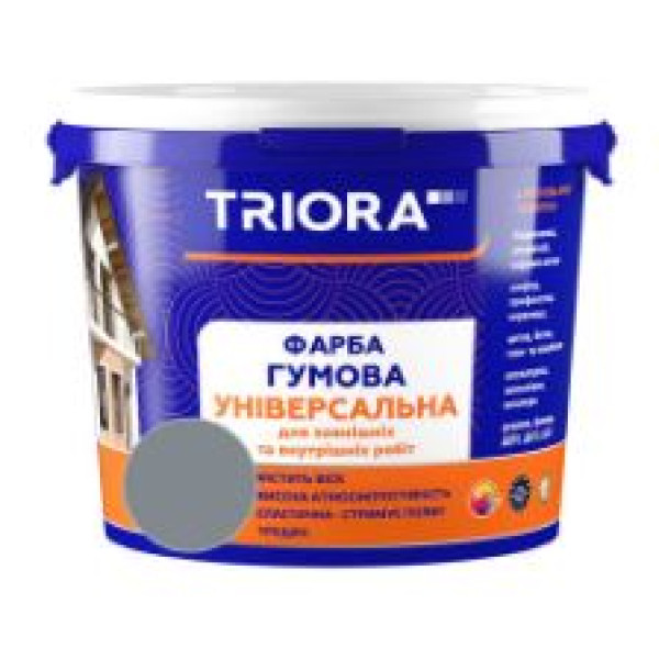 Фарба гумова універсальна 334 Сірий (7046) TM TRIORA 6 кг