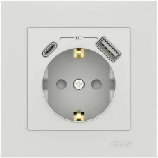Розетка ELBI VEGA білий мат 1на з/з + 2USB (Type C+A).