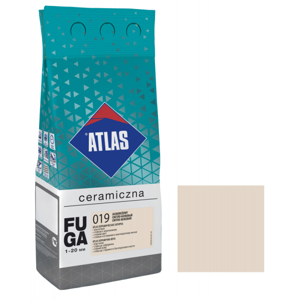 Затирка Еластична ATLAS  LIGHT BEIGE,2кг-колір 019