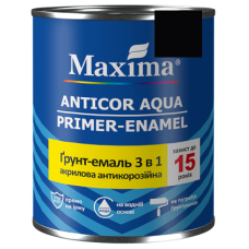 Грунт- емаль 3 в 1 акрилова антикорозійна “Anticor Aqua” чорний ТM Maxima 0,9кг