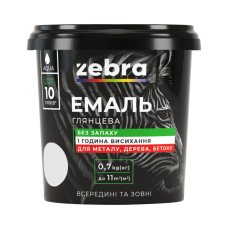 Емаль акрилова ZEBRA10 Білий (RAL 9003) 0,7кг