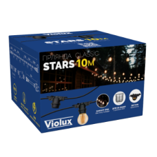 Гірлянда вулична Violux STARS  10м ІР65 під патрон Е-27