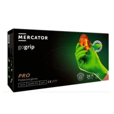 рукавиці MERCATOR-POWERGRIP гумові (пара) М-розмір зелені нестерильні нітрилові пупирчасті
