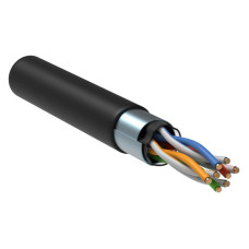 ком кабель зовнішній екран, 33KM cat5E F/UTP 4*2*24AWG 0.51mm  зов чор