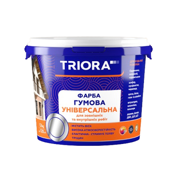 Фарба гумова універсальна 44 Темно-коричневий (8017) TM TRIORA 1,2 кг
