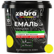 Емаль акрилова ZEBRA 55 Яскраво-жовтий (RAL 1021) 0,7кг