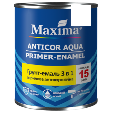 Грунт- емаль 3 в 1 акрилова антикорозійна “Anticor Aqua” біла ТM Maxima 0,9кг