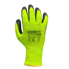 Рукавиці з нітрил. покр. WinterGrip 10" обл. 1/2 салатові (індив. пак), КВІТКА PRO