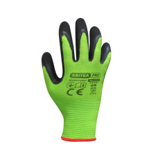 рукавиці  KВІТКА PRO SandyGrip HPPE10" зелено-чорні з латексним покриттям