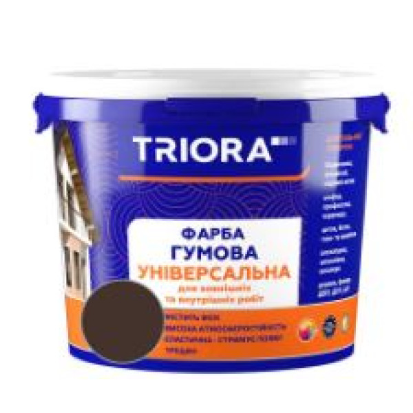 Фарба гумова універсальна 44 Темно-коричневий (8017) TM TRIORA 6 кг