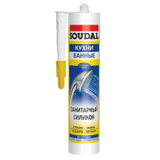 Герметик силікон санітарний SOUDAL  (прозорий) 280мл
