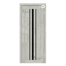 Дверне полотно ПВХ TM DOORS C050 BG (чорне скло) (дуб натуральний) 80