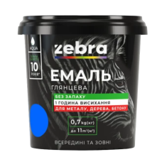 Емаль акрилова ZEBRA 43 Блакитний (RAL 5015) 0,7кг