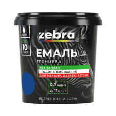 Емаль акрилова ZEBRA 48 Синій (RAL 5005) 0,7кг