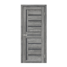 Дверне полотно ПВХ TM DOORS C051 BG (чорне скло) (дуб Сієрра) 80