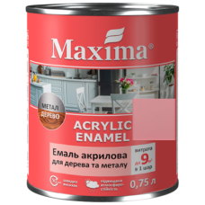 Емаль акрилова для дерева та металу, троянда шовковисто-мат. TM Maxima -0.75л