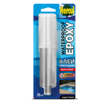 Клей епоксидний водостійкий HERCUL WATERPROOF EPOXY 25мл в шприці