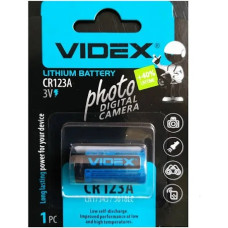 батарейка  літієва CR123A   VIDEX блістер