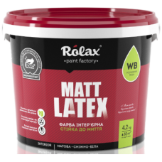 Фарба інтер'єрна матова Mattlatex ТМ ROLAX 1л (1,4кг)