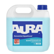 ГРУНТІВКА концентрат AURA 1:10 3л аквагрунт