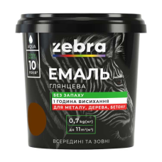 Емаль акрилова ZEBRA 88 Темно-коричневий (RAL 8017) 0,7кг