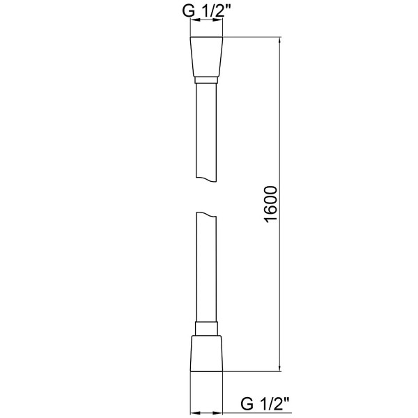 Шланг для ручного душу Hadice, 1600 мм, Chrome QTHADPVC160C Qtap