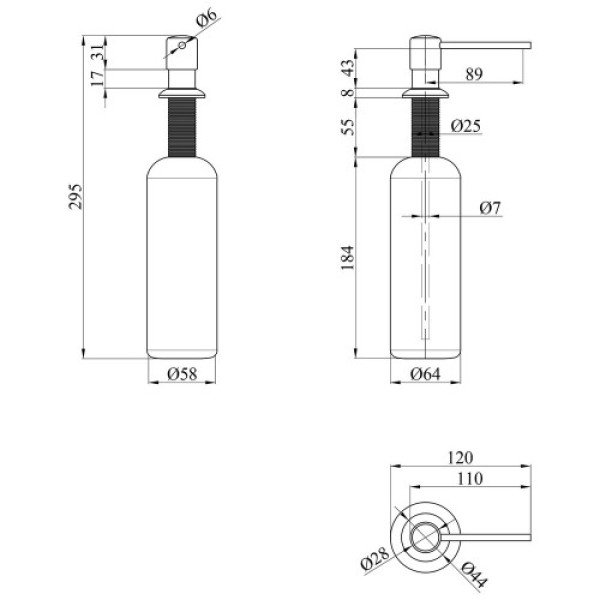 Дозатор для миючого засобу Kroner  KPR Spender-C001  (30)
