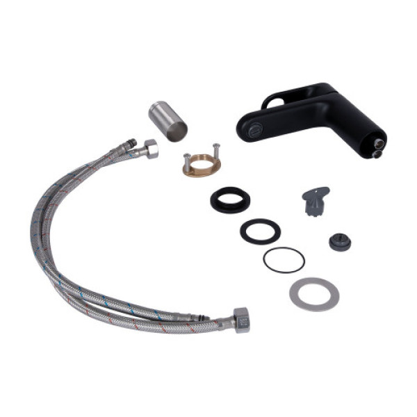 Змішувач для раковини низький Jay.Matt Black (k35) QTJAY270BLM45545 Qtap